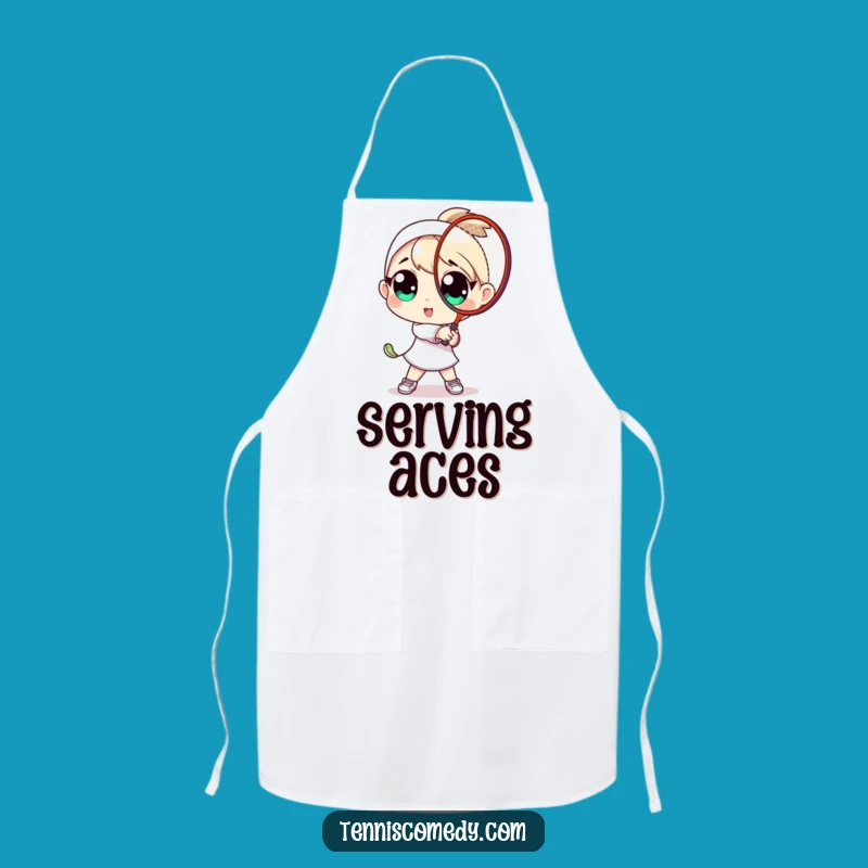 Funny Big Eyes Tennis Player Apron A Kitchen Sporty Gift