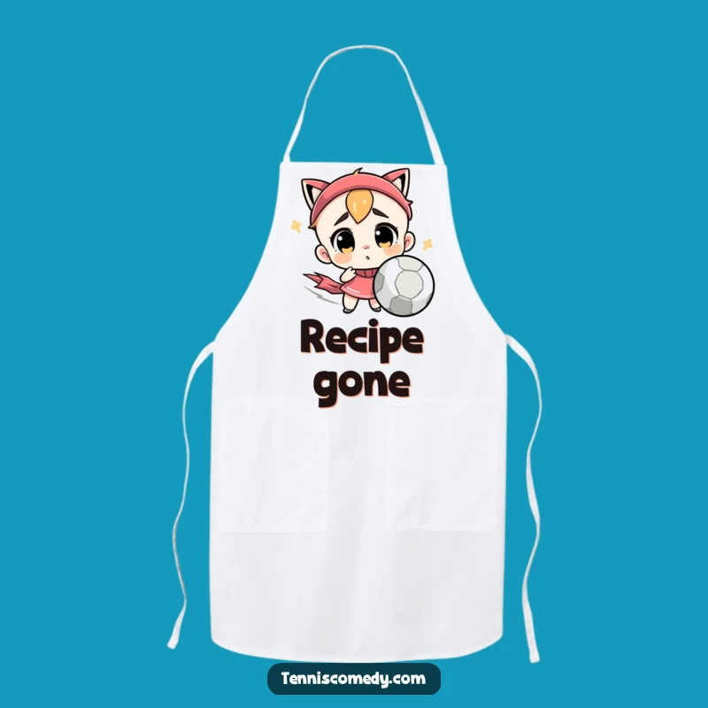 Funny Confused Tennis Ball Character Apron - Bewildered Kitchen Gear