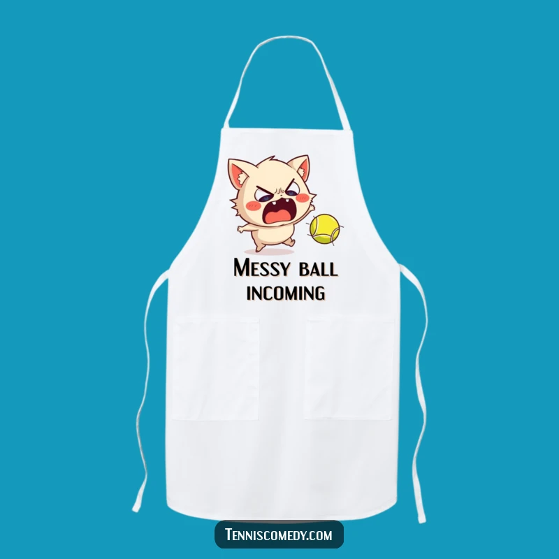 Funny Scared Tennis Apron: Cook with Hilarious Sports Panic!