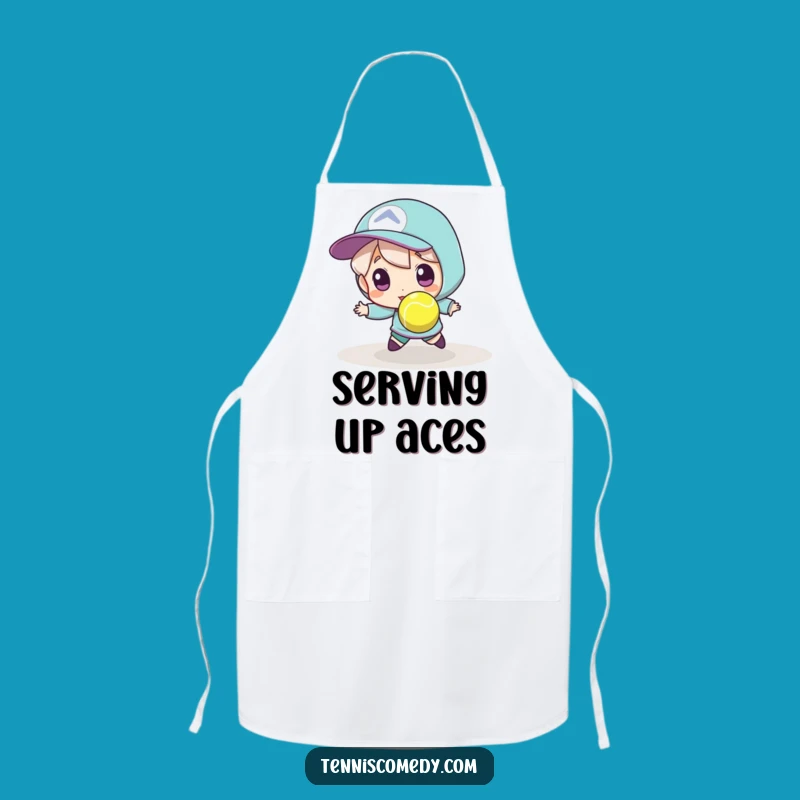 Funny Tennis Chef Apron: Cook Up Laughs with Court Action