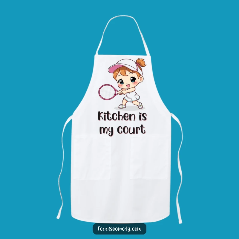 Funny Tennis Smash Apron - Cute Character Kitchen Accessory Gift