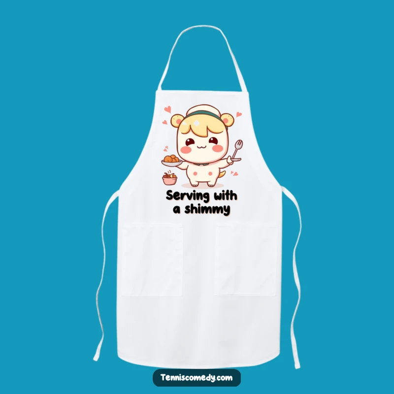 Funny Wobbly Serving Apron: Kawaii Kitchen Style - Humorous Chef Gift!
