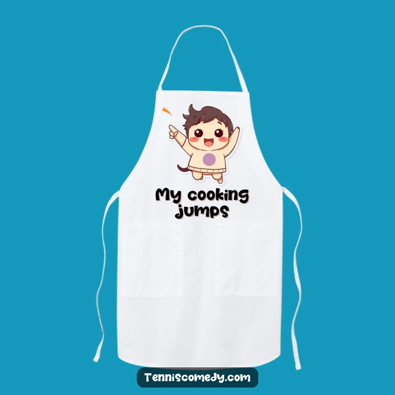 Funny Victory Jump Apron: Chef's Happy Celebration, Hilarious Kitchen Gift
