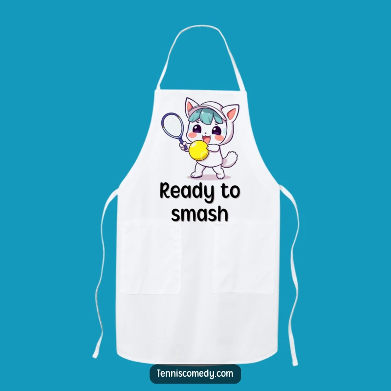 Funny Kawaii Tennis Chef Apron: Hilarious Gift for Kitchen Aces