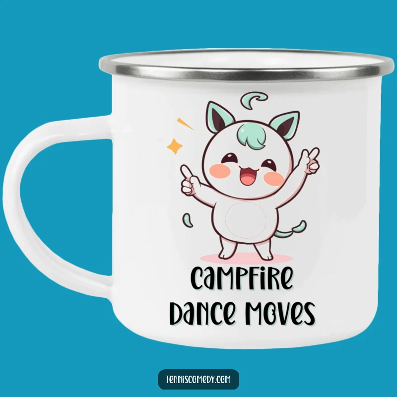 Funny Celebration Dance Camping Mug: Kawaii Victory Moves - Outdoor Humorous Gift!