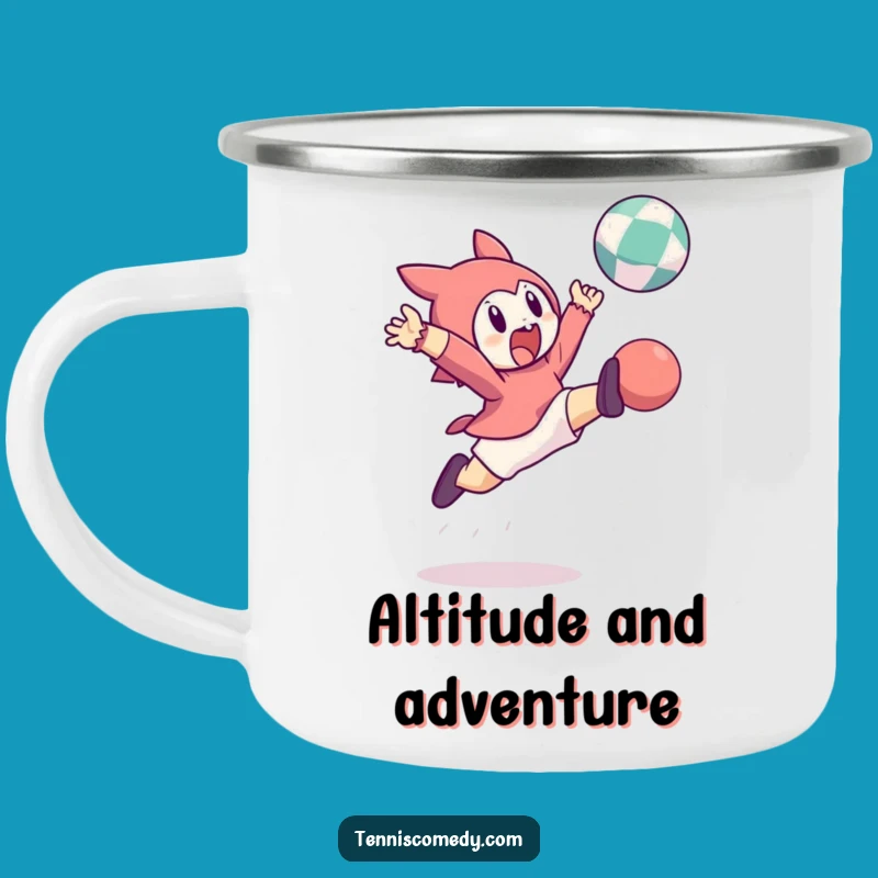 Funny Leaping Character Bouncing Ball Camping Mug Outdoor Action