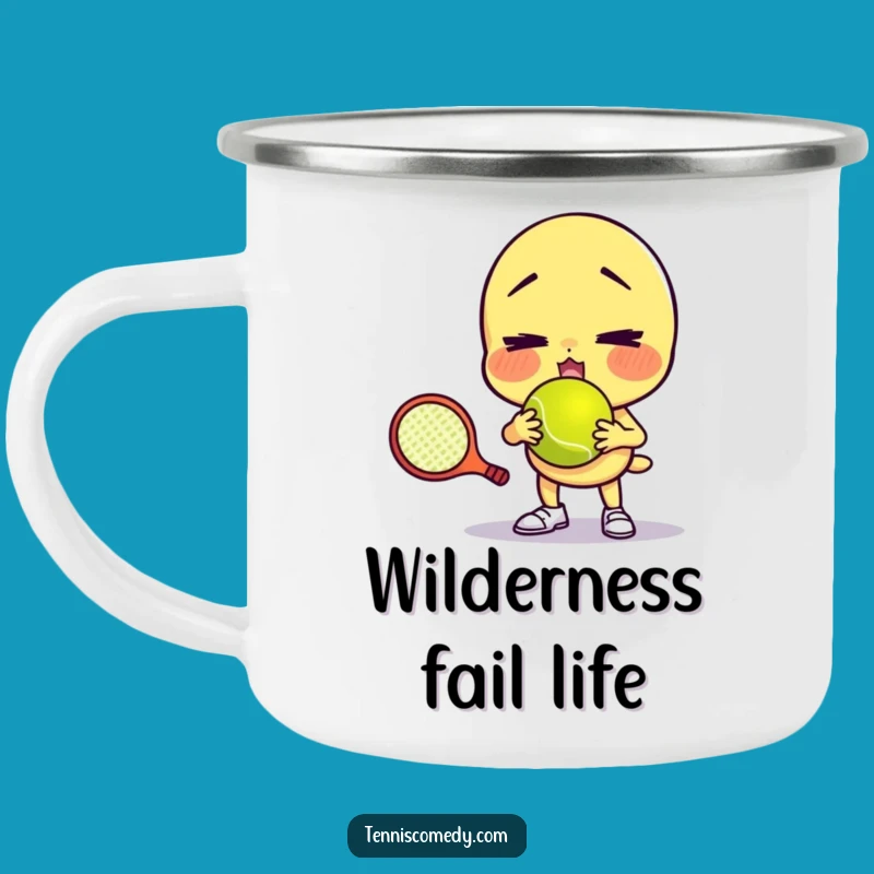 Funny Failed Tennis Serve Camping Mug - Campfire Laughs Gift