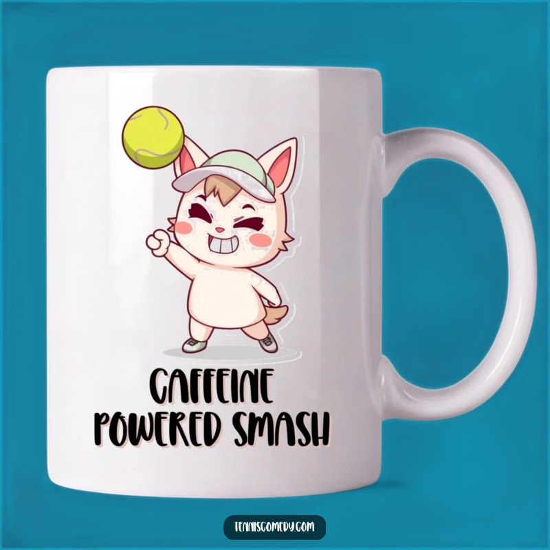 Funny Tennis Serve Mug - Determined Player Grin, Perfect Gift for Tennis Enthusiasts