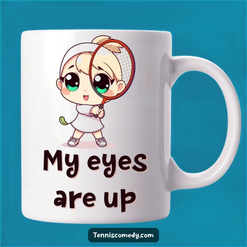 Funny Big Eyes Tennis Player Mug A Fun Sporty Gift