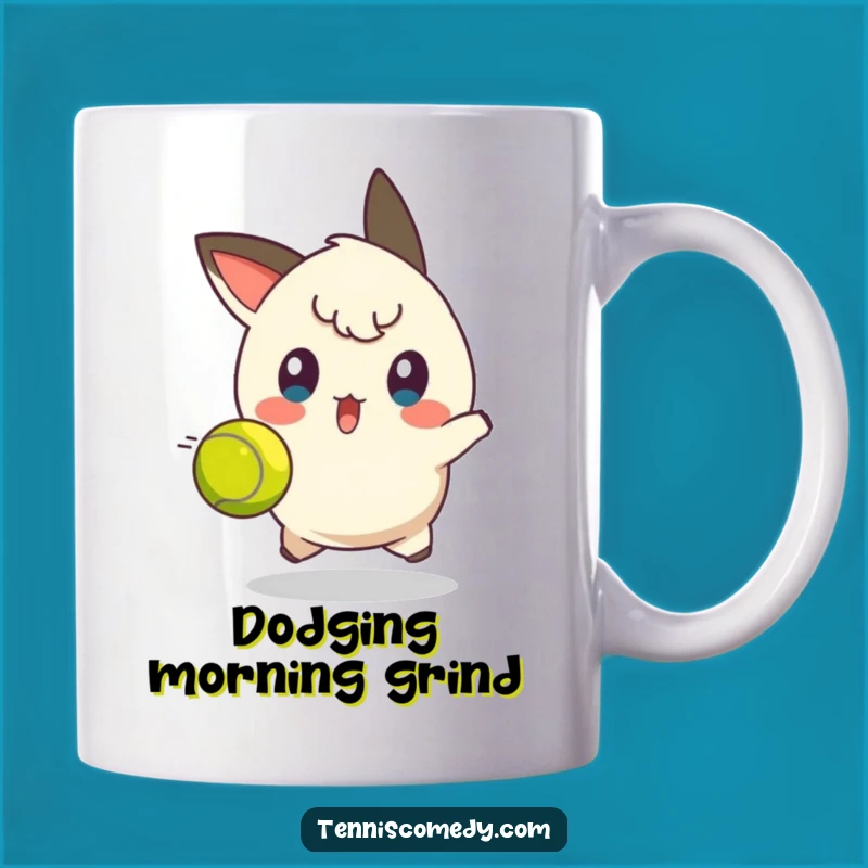 Funny Tennis Dodge Mug: Surprised Player for a Hilarious Gift for Tennis Fans