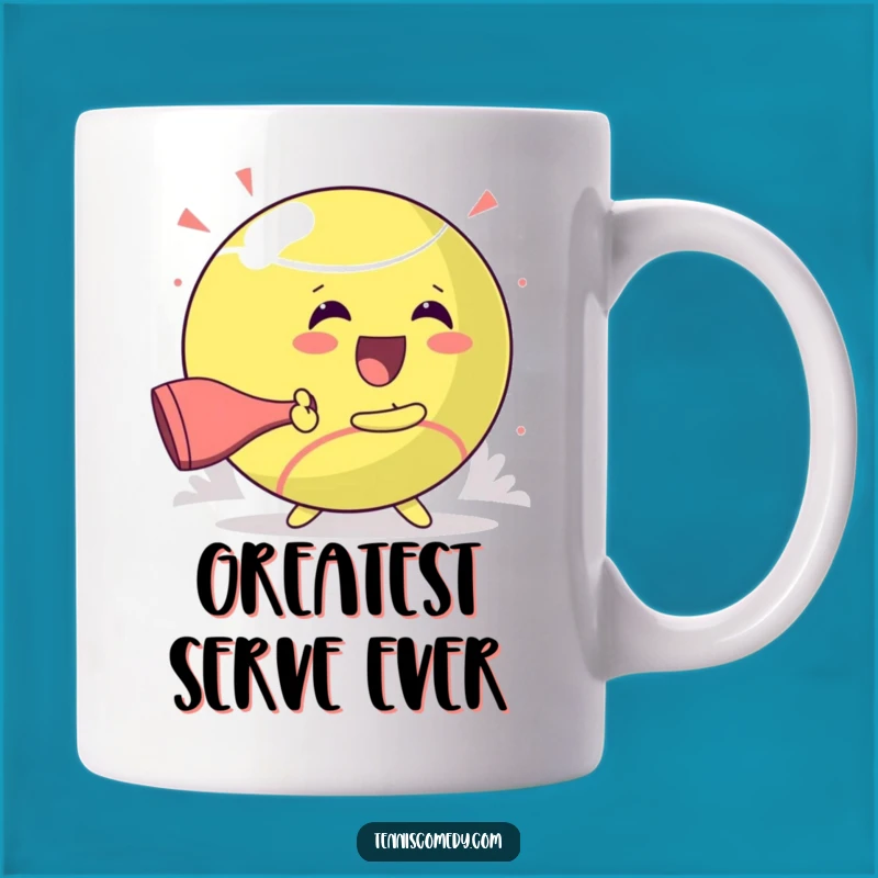 Funny Kawaii Tennis Fan Mug: Glee Hit, Giant Ball Fun, Perfect Funny Gift