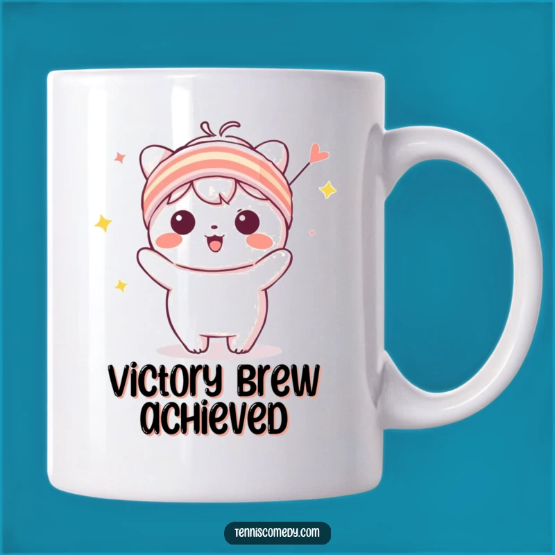Funny Sweatband Character Mug - Celebrating Victory Gift