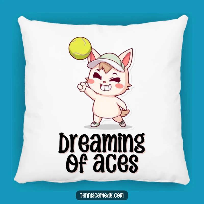 Funny Tennis Serve Pillow - Determined Player Comfort, Comedic Decor Gift
