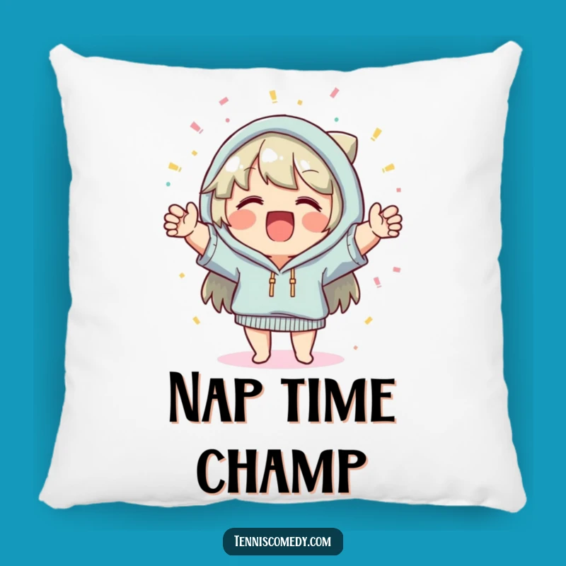 Funny Celebration Pillow: Cheerful Character with Confetti Accent Pillow