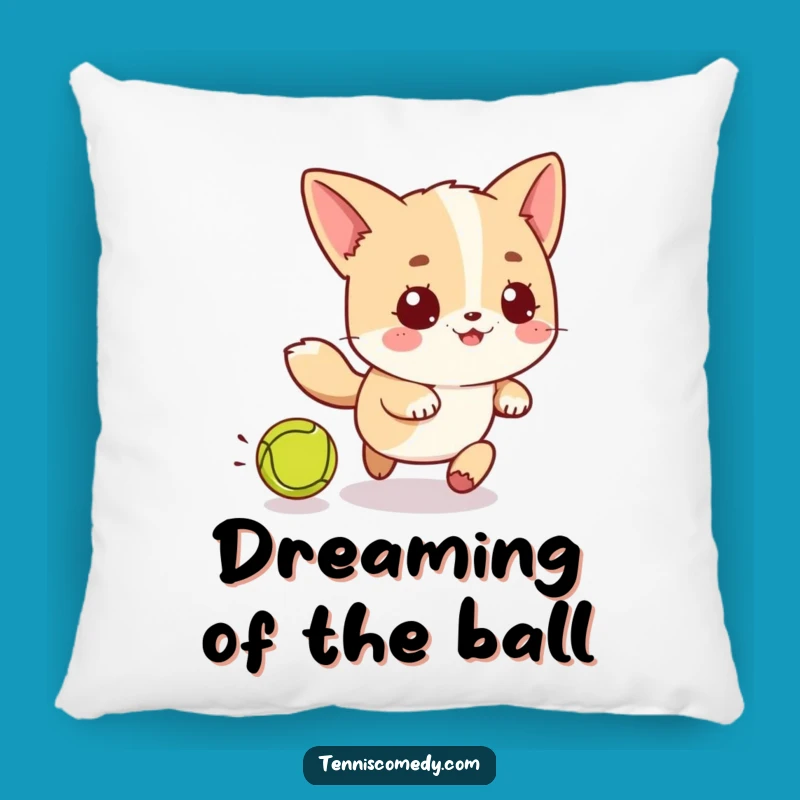 Funny Kawaii Tennis Chase Pillow: Comfy Cushion for Playful Decor