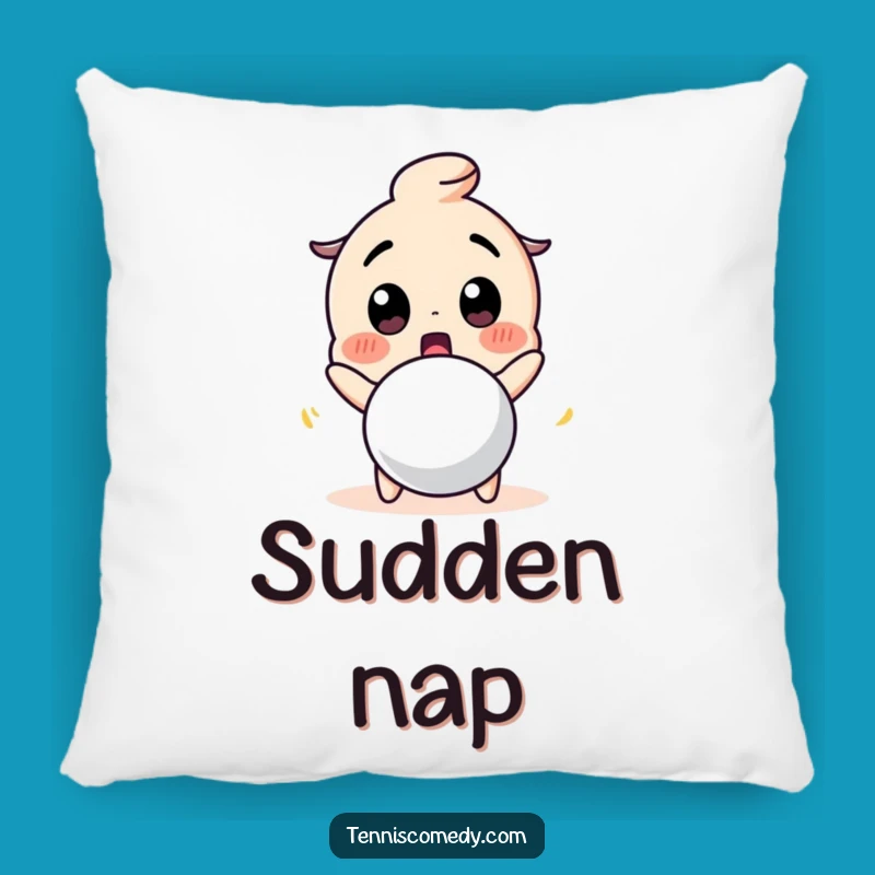 Funny Surprised Tennis Ball Character Pillow - Cozy Reactionary Comfort