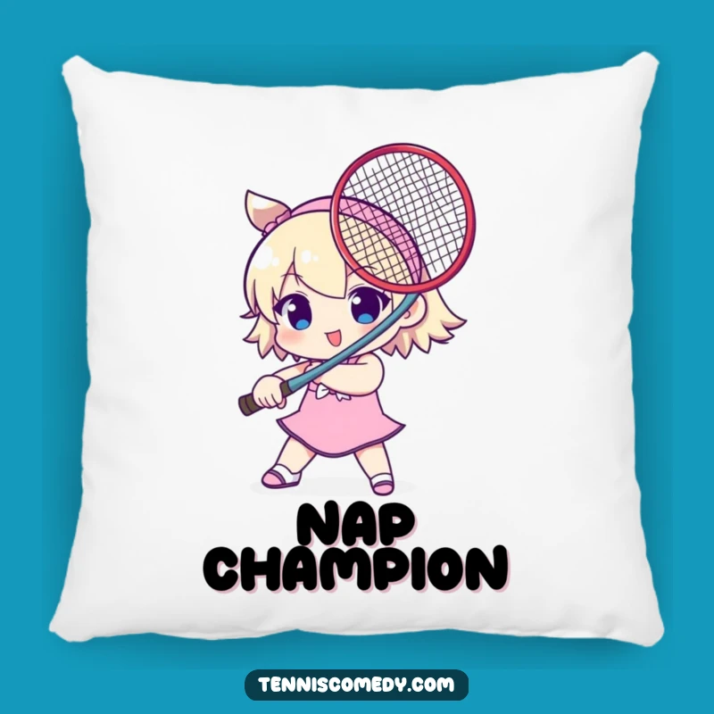 Funny Tennis Sword Character Pillow - Cozy & Playful Accent for Tennis Fans