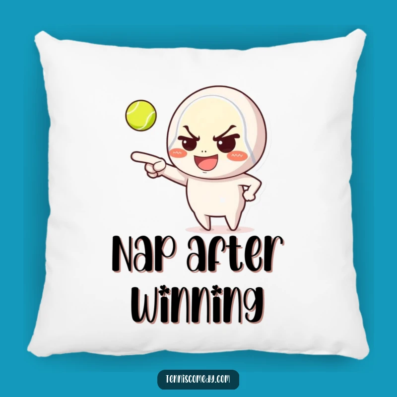 Funny Tennis Tease Pillow: Mischievous Grin for Cozy Comfort