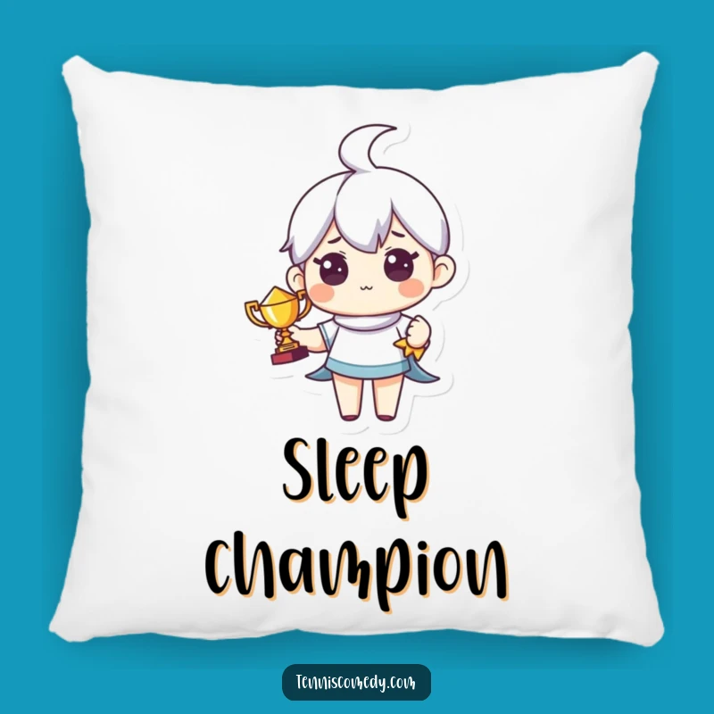 Funny Tiny Trophy Tennis Character Pillow - Cozy Pride Cushion