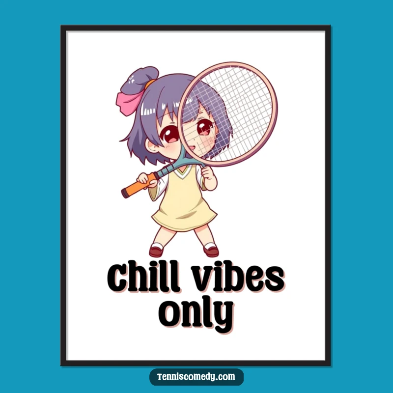 Funny Tennis Racket Fan Digital Art: Instant Cool, Downloadable Print