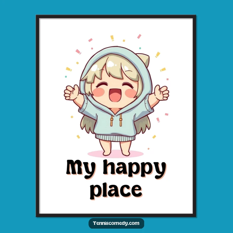 Funny Celebration Digital Art: Cheerful Character with Confetti Print