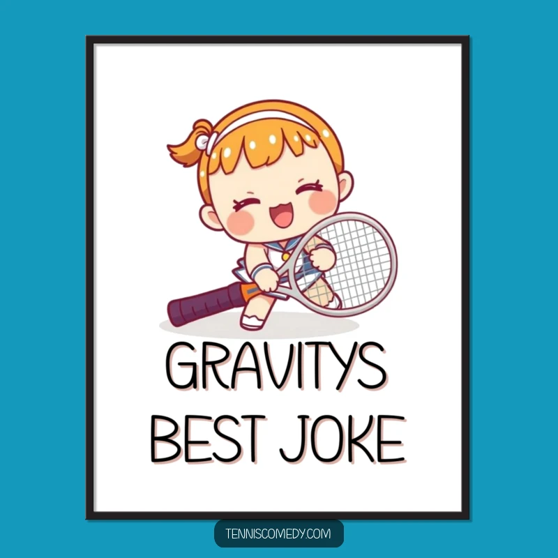 Funny Kawaii Tennis Trip Digital Art: Instant Laughs for Your Walls