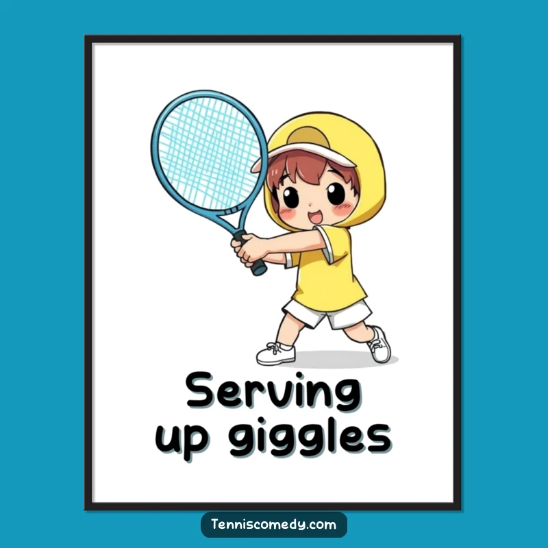 Funny Tennis Giant Racket Digital Art - Instant Humor, Perfect Funny Gift
