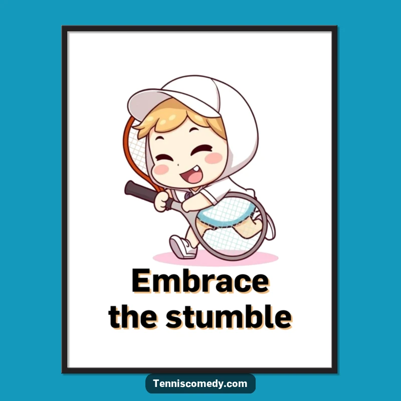 Funny Tennis Tripper Digital Art: Goofy Smile for Instant Humorous Decor Gift