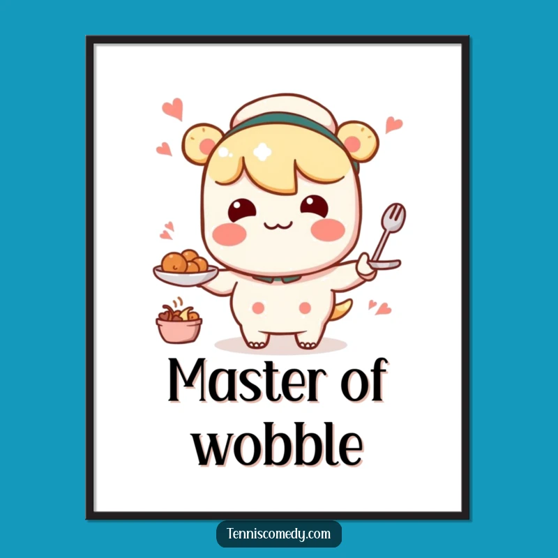 Funny Wobbly Serving Digital Art: Kawaii Motion Print - Instant Humorous Decor!