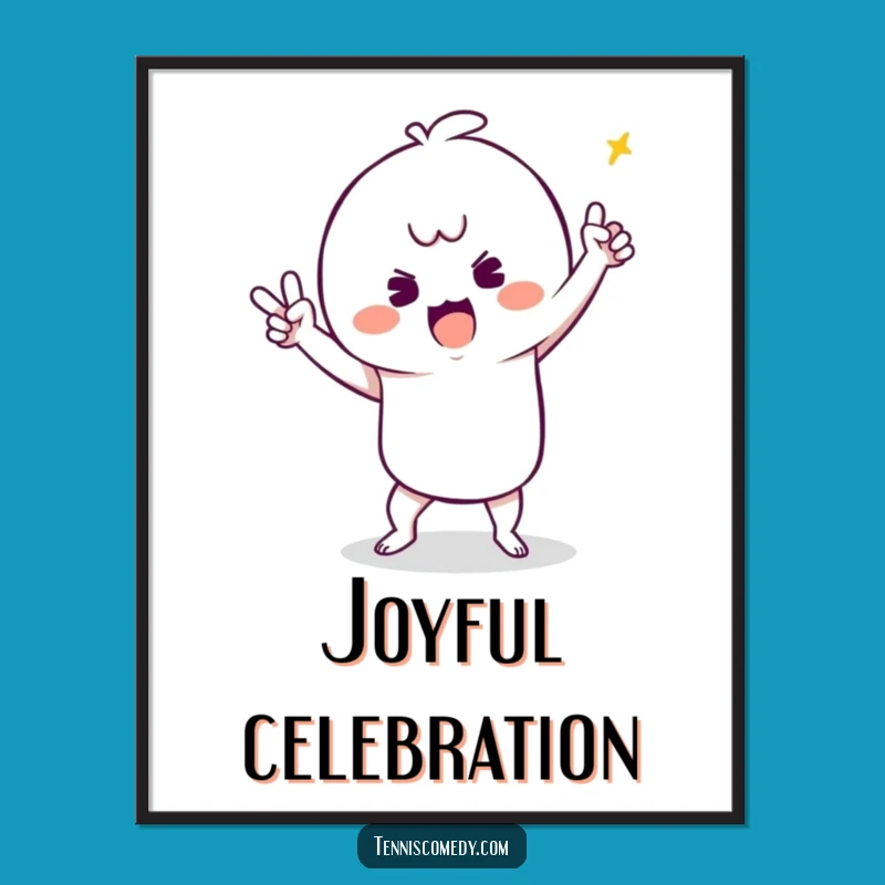 Funny Kawaii Tennis Digital Art: Silly Dance, Instant Funny Gift