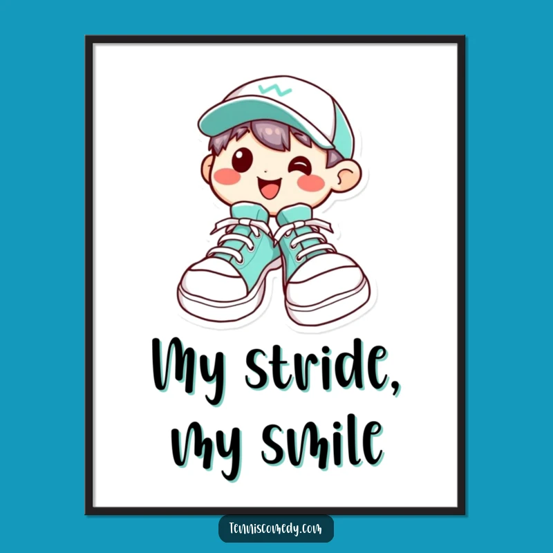 Funny Shoe Character Digital Art: Kawaii Grin Print - Instant Humorous Decor!