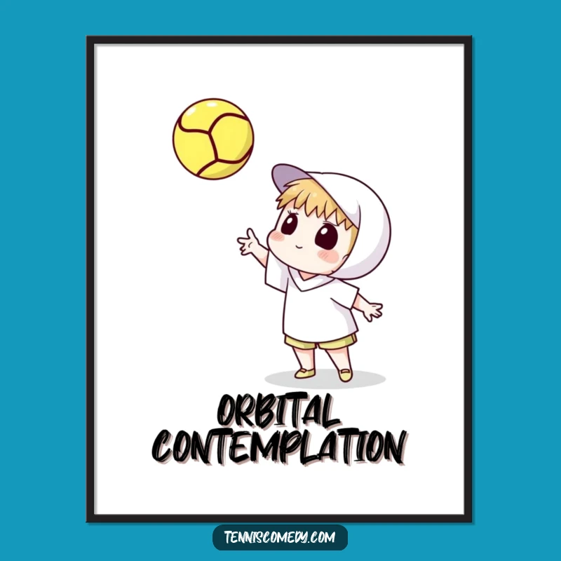 Funny Tennis Toss Digital Art - Watching Spin Instant Download, Unique Gift