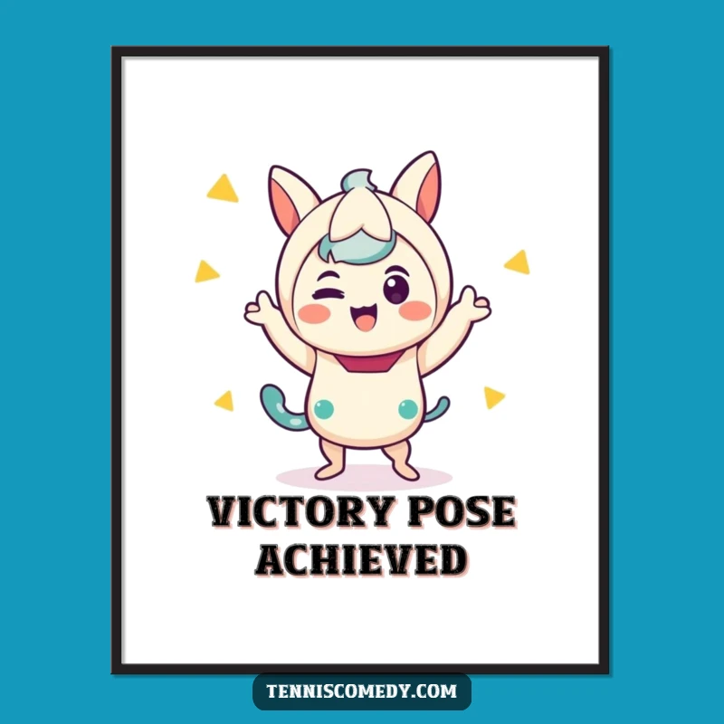 Funny Kawaii Victory Dance Digital Art - Instant Hilarious Decor!