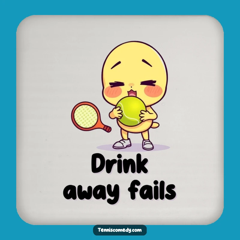 Funny Failed Tennis Serve Coaster Set - Protect with Humor Gift