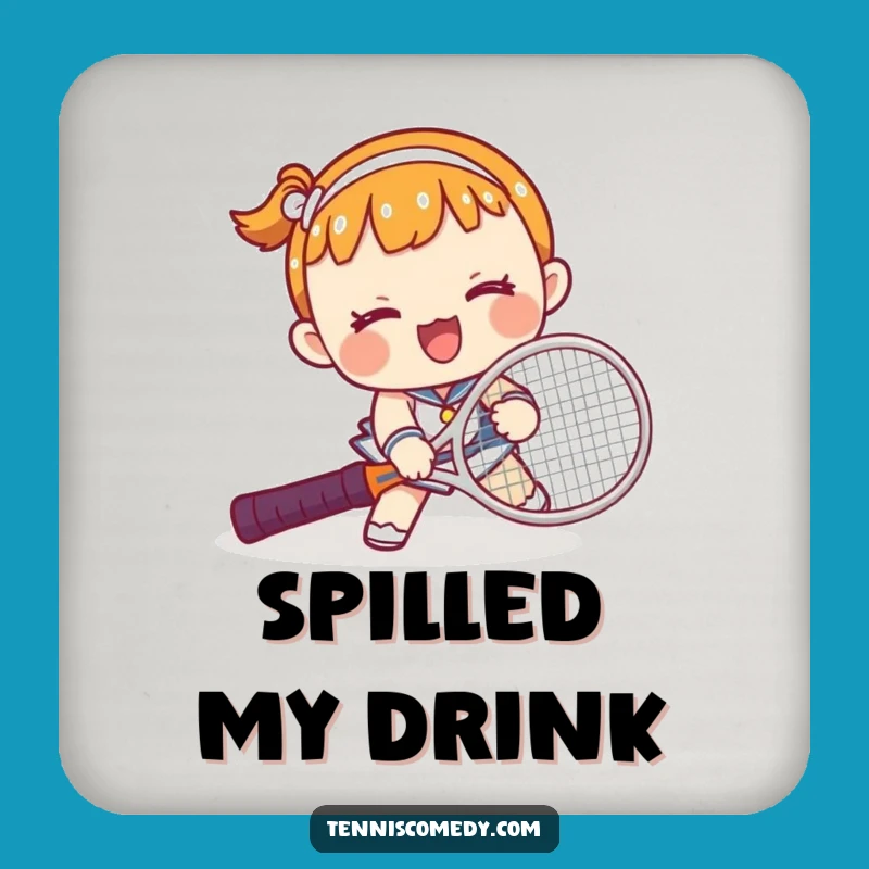 Funny Kawaii Tennis Trip Coaster: Protect Surfaces with Humor