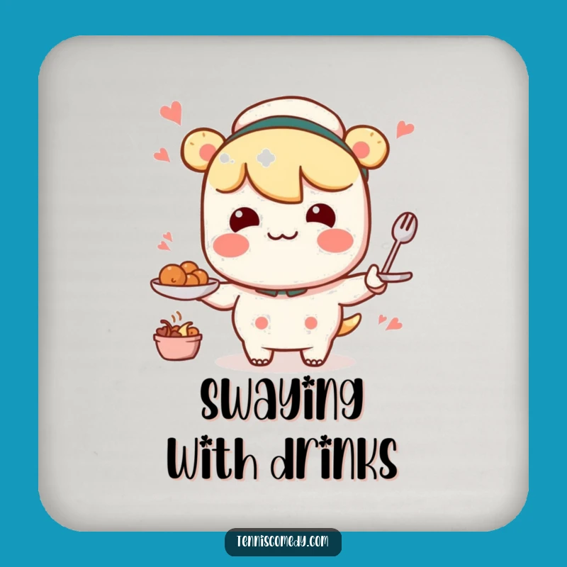 Funny Wobbly Serving Coaster: Kawaii Motion Style - Humorous Table Protection!