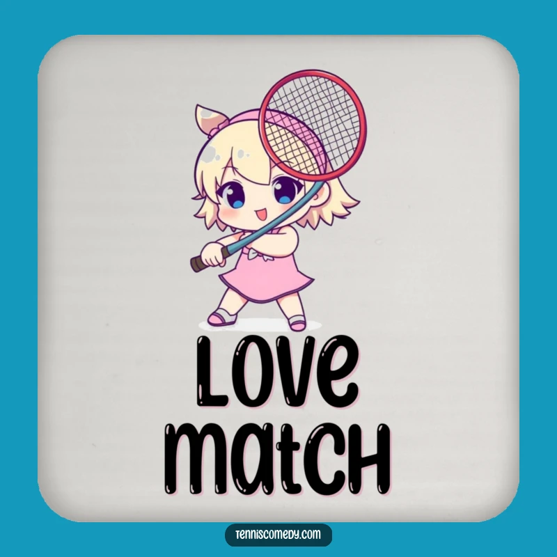 Funny Tennis Sword Character Coaster - Playful Protection for Your Surfaces