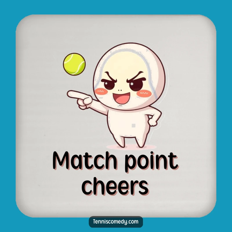 Funny Tennis Table Saver Coaster: Mischievous Grin for Drink Protection