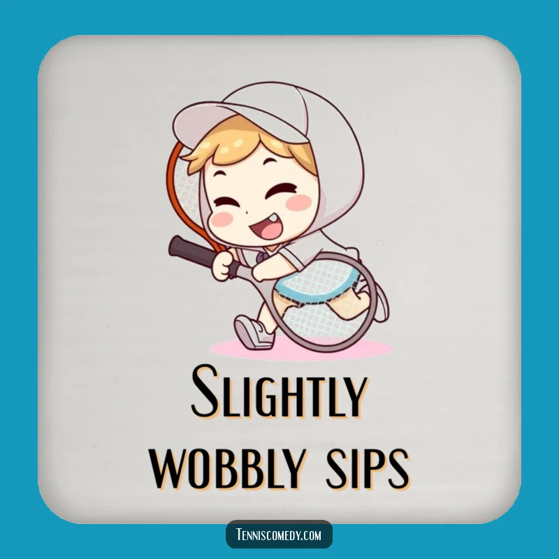 Funny Tennis Tripper Coaster: Goofy Smile for Humorous Surface Protection