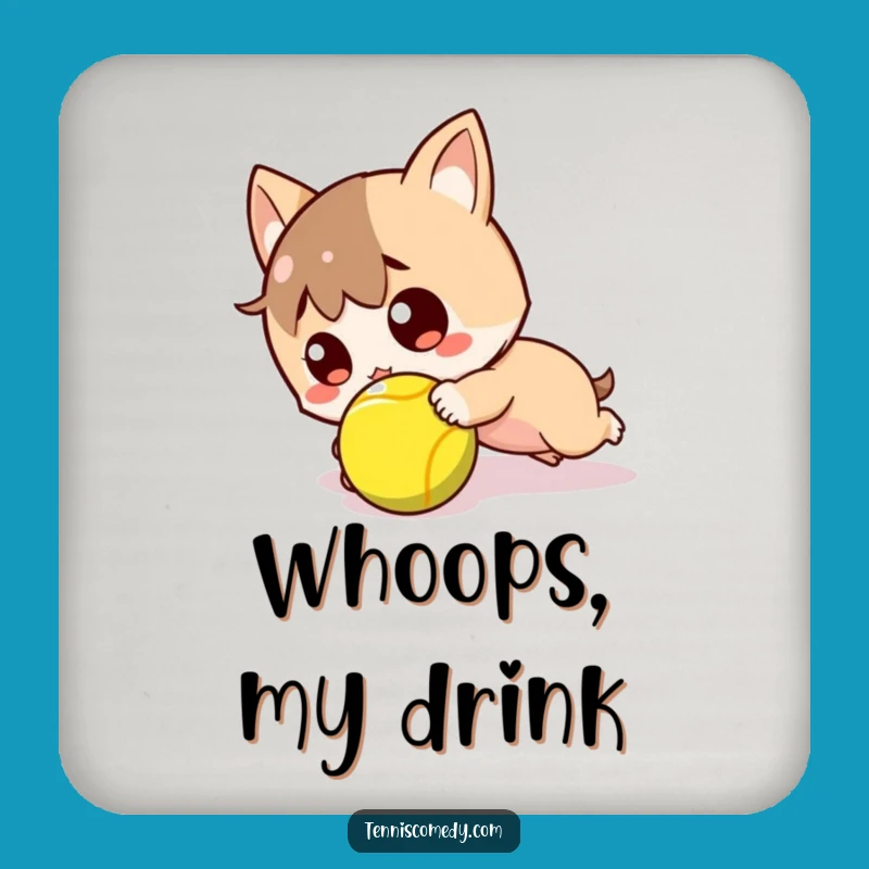Funny Kawaii Tennis Coaster: Tripped Protection Surprise, Unique Funny Gift