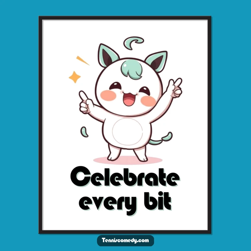 Funny Celebration Dance Poster: Kawaii Victory Art - Humorous Wall Decor Gift!
