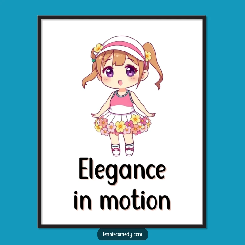 Funny Floral Tennis Skirt Poster: Whimsical Art, Garden-Inspired Decor Gift