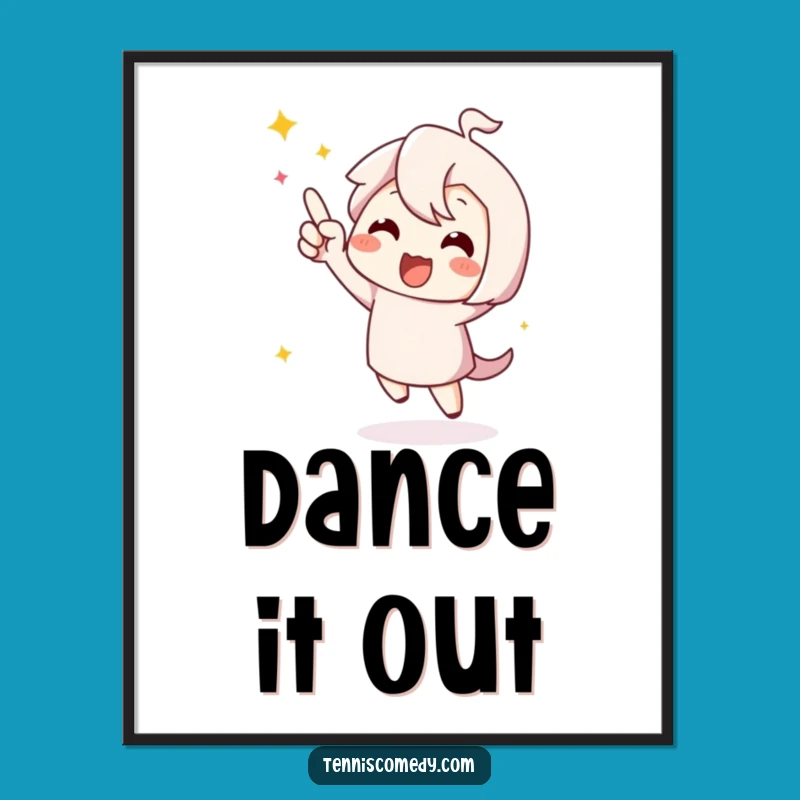 Funny Celebration Point Poster - Happy Dancer Art, Ideal Funny Gift!