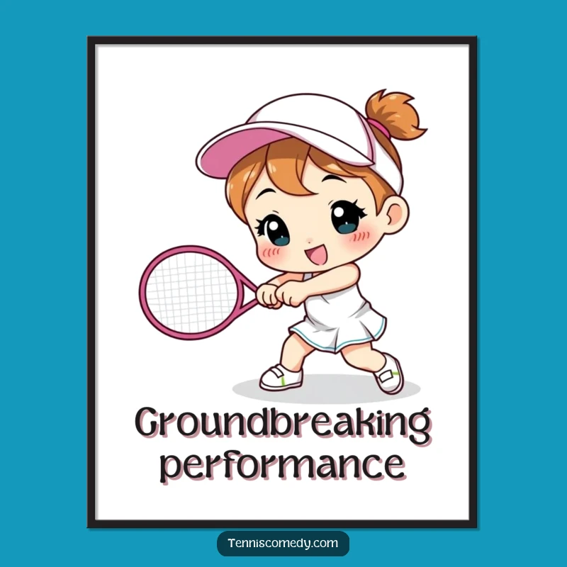 Funny Tennis Smash Poster - Cute Character Sports Art Print Gift