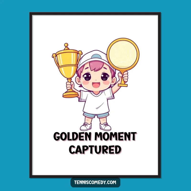 Funny Champion Tennis Trophy Poster: Celebrate Wins on Your Wall!