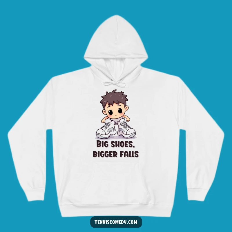 Cozy Funny Stumbling Tennis Hoodie: Stay Warm with Comical Court Chaos!