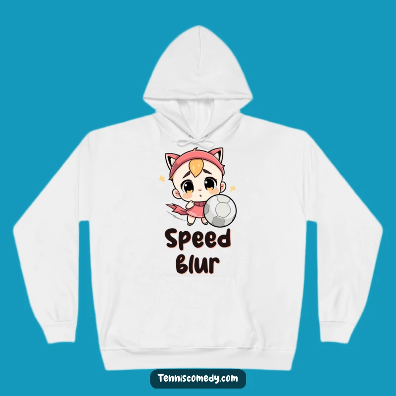 Funny Confused Tennis Ball Character Hoodie - Cozy Bewildered Comfort