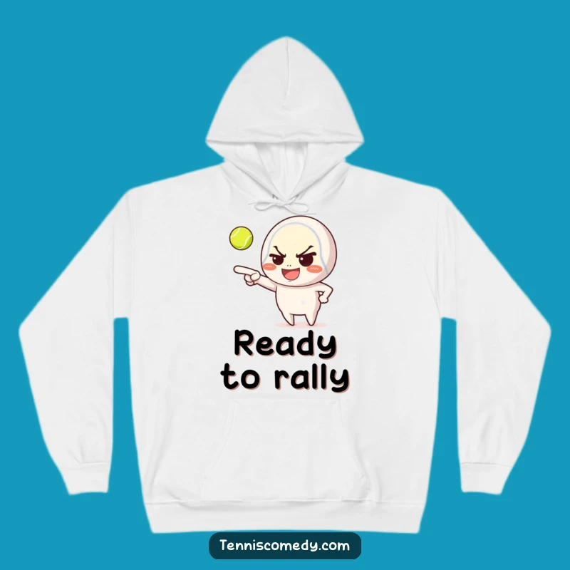 Funny Tennis Tease Hoodie: Mischievous Grin Character Warm Gift