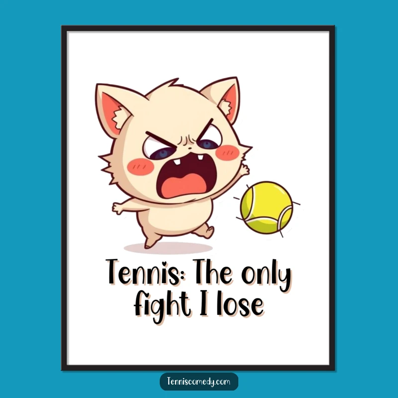 Action-Packed Free Printable Wall Art: Tennis Ball Fright