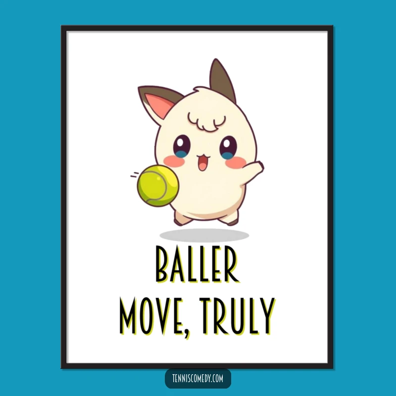 Free Printable Wall Art: Tennis Near Miss, Funny Downloadable Decor